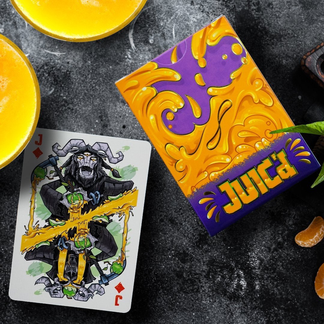 Juic'd Playing Cards - Premium Quality Poker Cards for Adults & Teens - Perfect for Poker Nights, Magic Tricks, and Game Nights - Durable & Stylish Deck for Casino Games, Cardistry, and Collectors