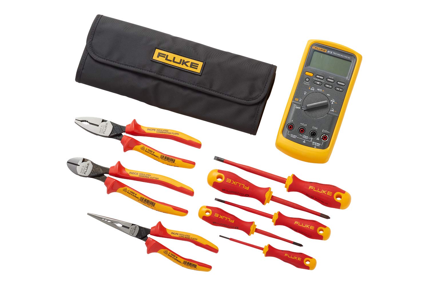 Fluke 87V Digital Multimeter with True RMS - Professional Electrical Testing Kit for Electricians, HVAC & Automotive Diagnostics | Includes Hand Tools for Electrical Repairs & Maintenance