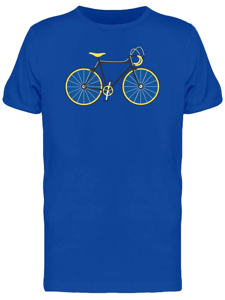Smartprints Men's Blue Road Bike Wheels Graphic Tee - Casual Cycling & Outdoor Adventure T-Shirt