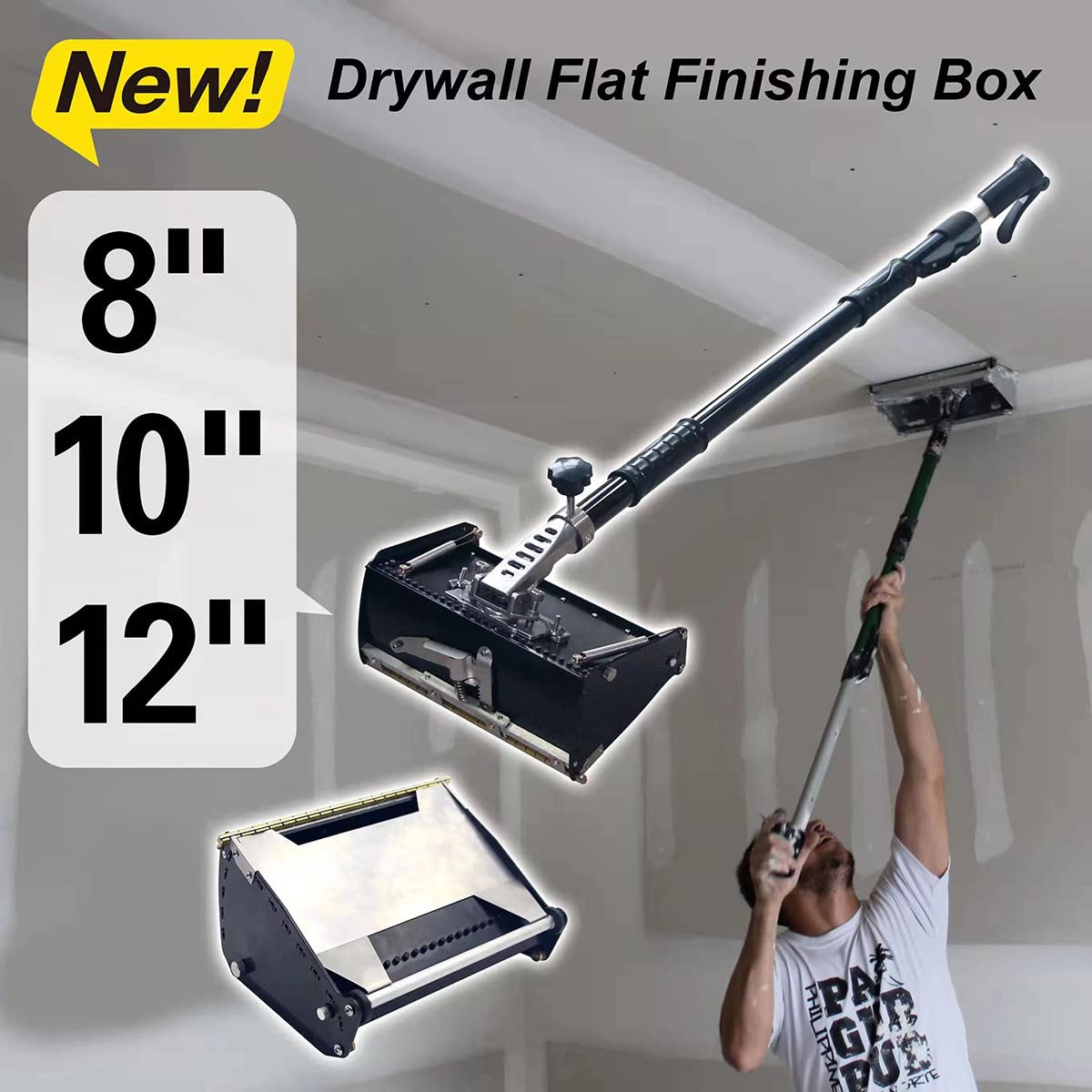 Professional Drywall Tape Tool - 8/10/12 Inch Adjustable Flat Processing Machine for Wall Surface Repair | Drywall Tools with Ergonomic Handle | Perfect for Home Renovation & DIY Projects