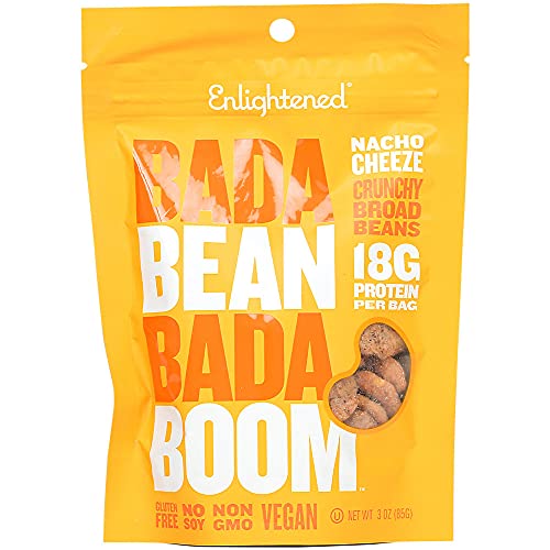 Bada Bean Bada Boom Crunchy Roasted Broad Beans Snacks - Vegan Cheddar Flavor, 3oz (Pack of 1) | High Protein, Gluten Free Healthy Snack for Work, Travel & Keto Diet