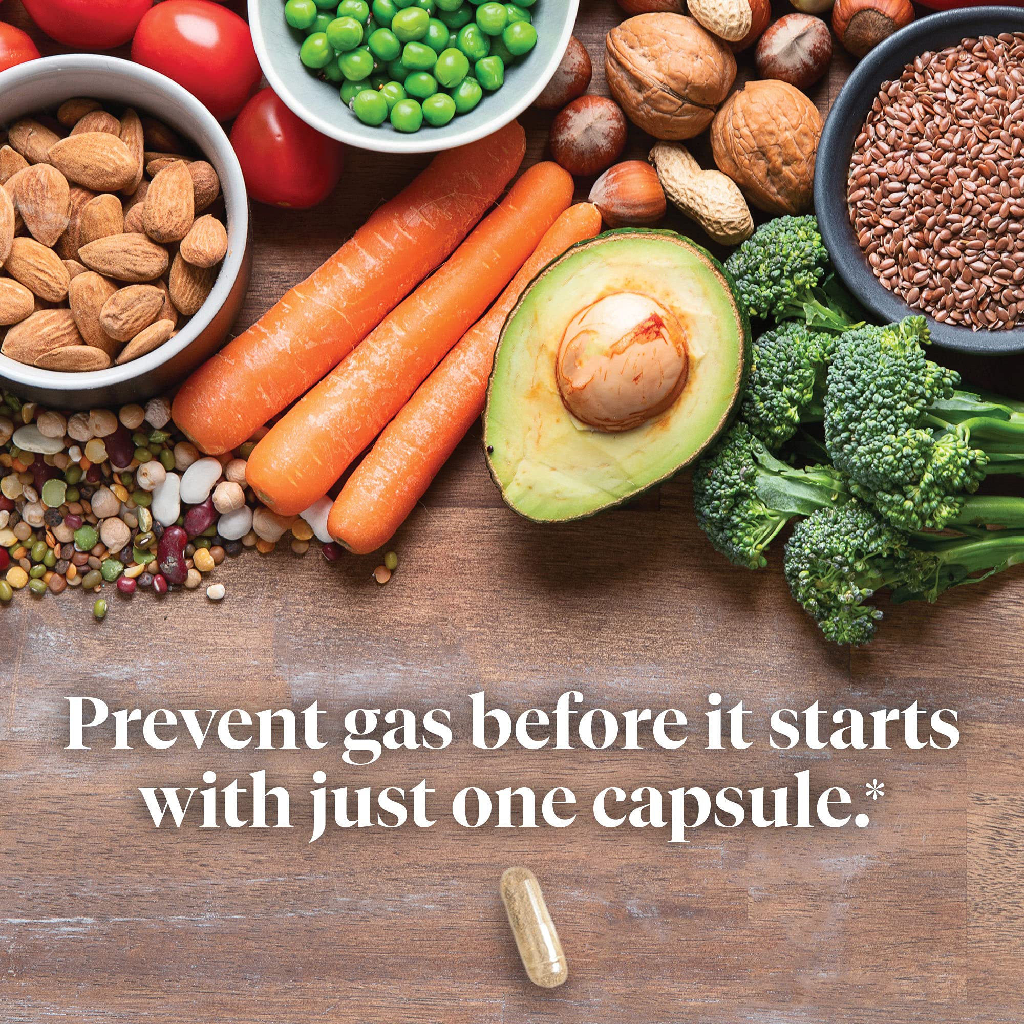Enzymedica BeanAssist Digestive Enzyme Supplement - 30 Capsules for Gas & Bloating Relief - Supports Healthy Digestion of Beans & Legumes | Perfect for Vegan, Vegetarian & Keto Diets