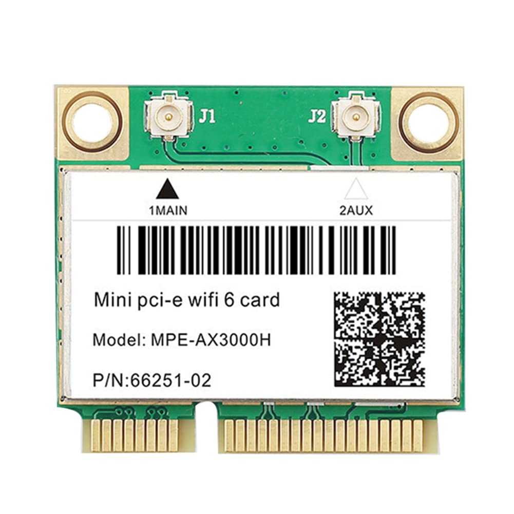 iFutniew WiFi 6E AX3000H Wireless Network Card - 3000Mbps Mini PCIE Adapter with BT 5.2, Green Plastic Design for Desktop/Laptop (Windows 10/11) - Perfect for Gaming, Streaming & High-Speed Internet Connectivity