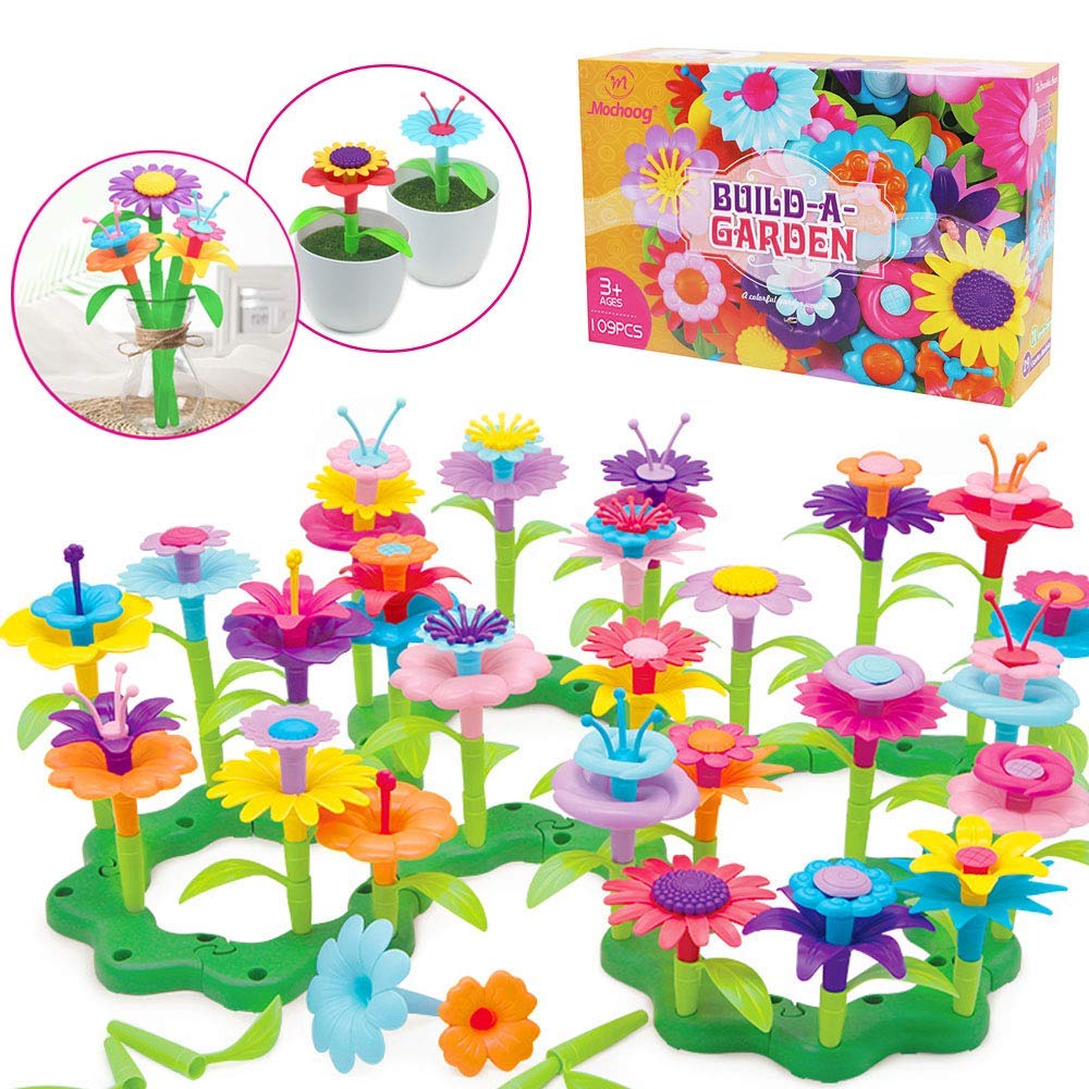 **Flower Garden Building Toys for Girls Age 3-6 | 98 PCS Creative STEM Educational Toys | Toddler Birthday Gifts & Preschool Learning Activities | Indoor & Outdoor Play**