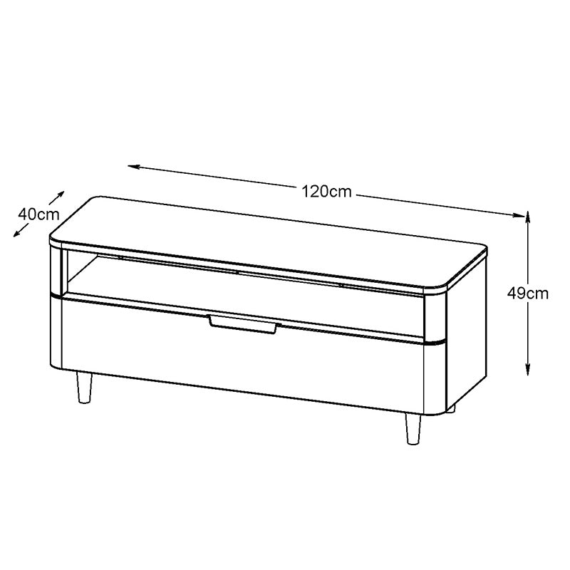 SIENNA 120cm Entertainment TV Stand - Natural & White Wood Media Console for Living Room, Bedroom & Home Theater Setup