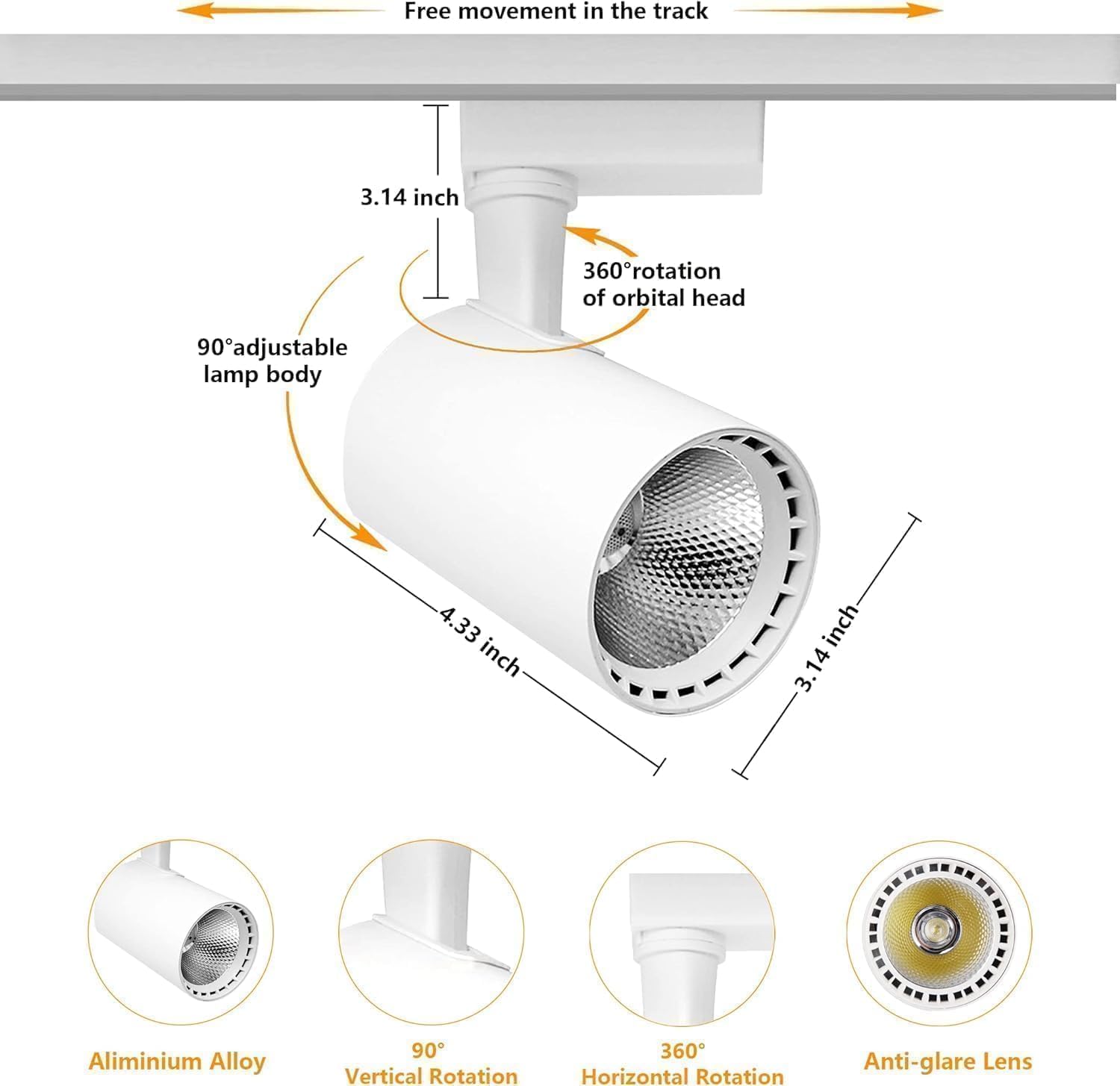 J&L Dimmable LED Track Lighting Kit - 12-Light 25W 2700lm System with 13ft Rail, 4000K Natural White Light, Flicker-Free for Kitchen, Art Display & Ceiling Spotlights | Perfect for Home, Restaurant & Retail Lighting