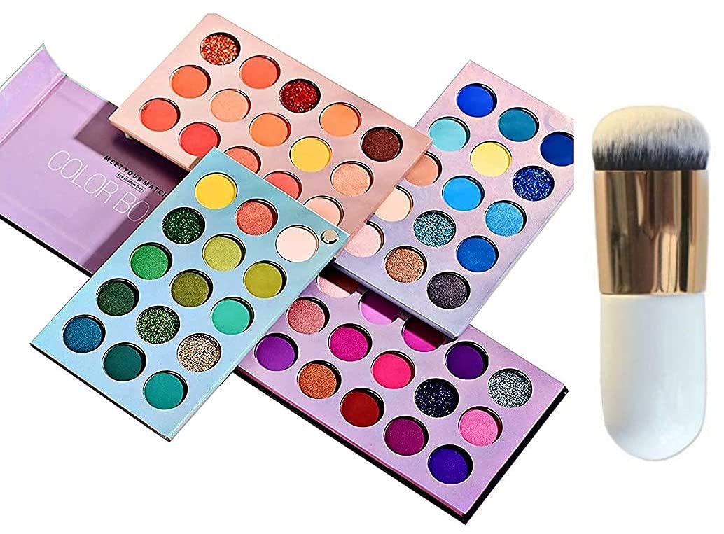 HUDA CRUSH BEAUTY 60 Shades Highly Pigmented Eyeshadow Palette with Blending Brush - Professional Makeup Kit for Day & Night Looks, Party & Wedding Makeup