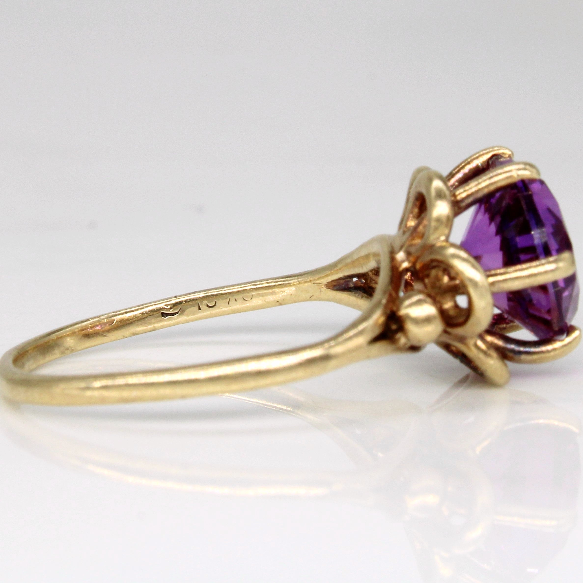 2.95ct Synthetic Purple Sapphire Cocktail Ring - Size 7.75 | Elegant Evening Party Jewelry for Women | Perfect for Weddings, Prom & Special Occasions