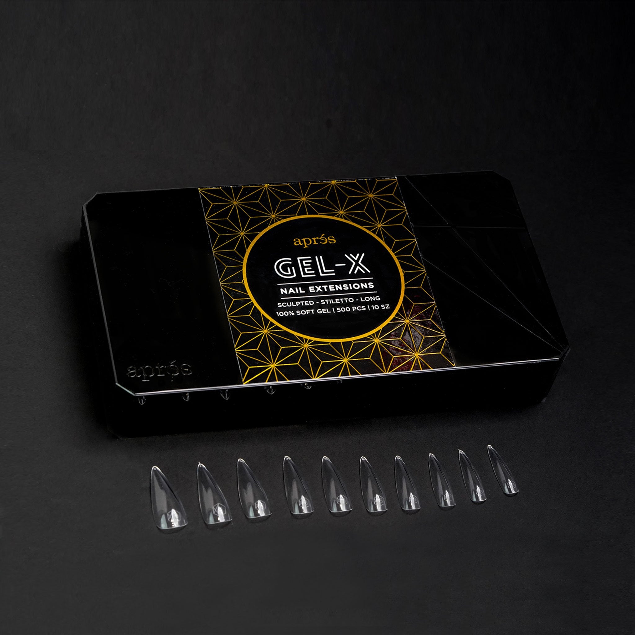 Apres Gel X Nail Extension System - Sculpted Stiletto Long 500 Tips for Professional Salon & DIY Manicures at Home