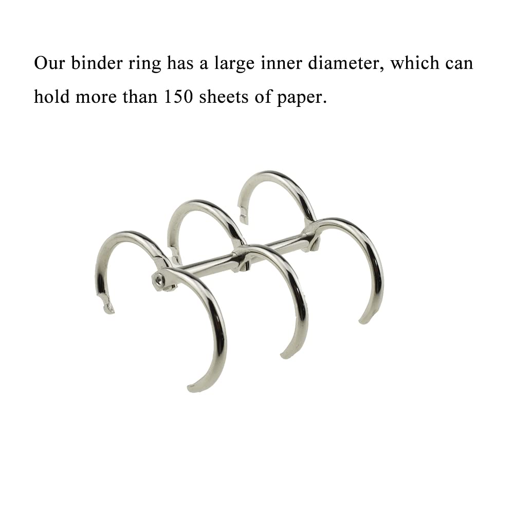 HAHIYO 5-Pack 20mm (0.8 Inch) Stainless Steel Binder Rings - 3-Ring Snap Split Hinged Design for DIY Notebooks, Photo Albums, Scrapbooking | Durable Metal Book Rings for Office Organization, Craft Projects & Travel Journals - Perfect for School Supplies, Home Office & Creative DIY Projects | Ideal for Document Binding, Planner Accessories, and Art Journals