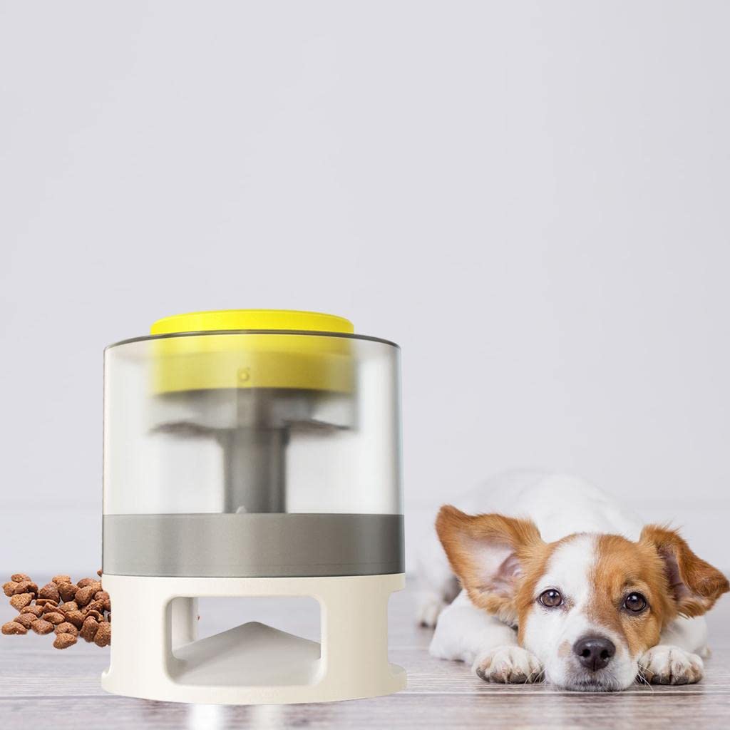 Fashion My Day® Universal Smart Pet Feeder for Dogs & Cats - Yellow & White | Automatic Intelligent Feeding Bowl for Pets | Perfect for Home, Travel & Training | Pet Supplies, Dog & Cat Bowls