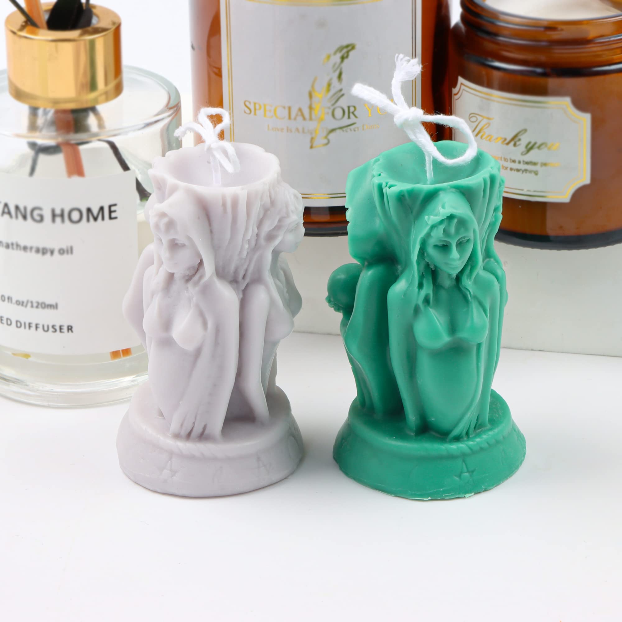 3D Three-Faced Goddess Silicone Candle Molds Set - DIY Ancient Goddess Candle Making Kit for Resin, Soap Casting & 3D Sculpture - Perfect for Home Decor, Gifts & Spiritual Altar Decorations