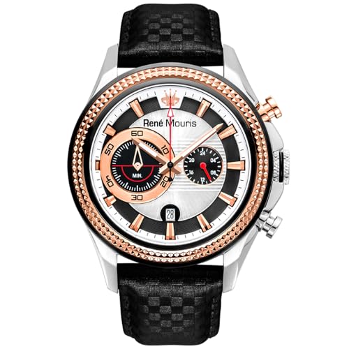 Silver Dial - Silver/Black RoseGold Case - Black Strap - RoseGold Applique