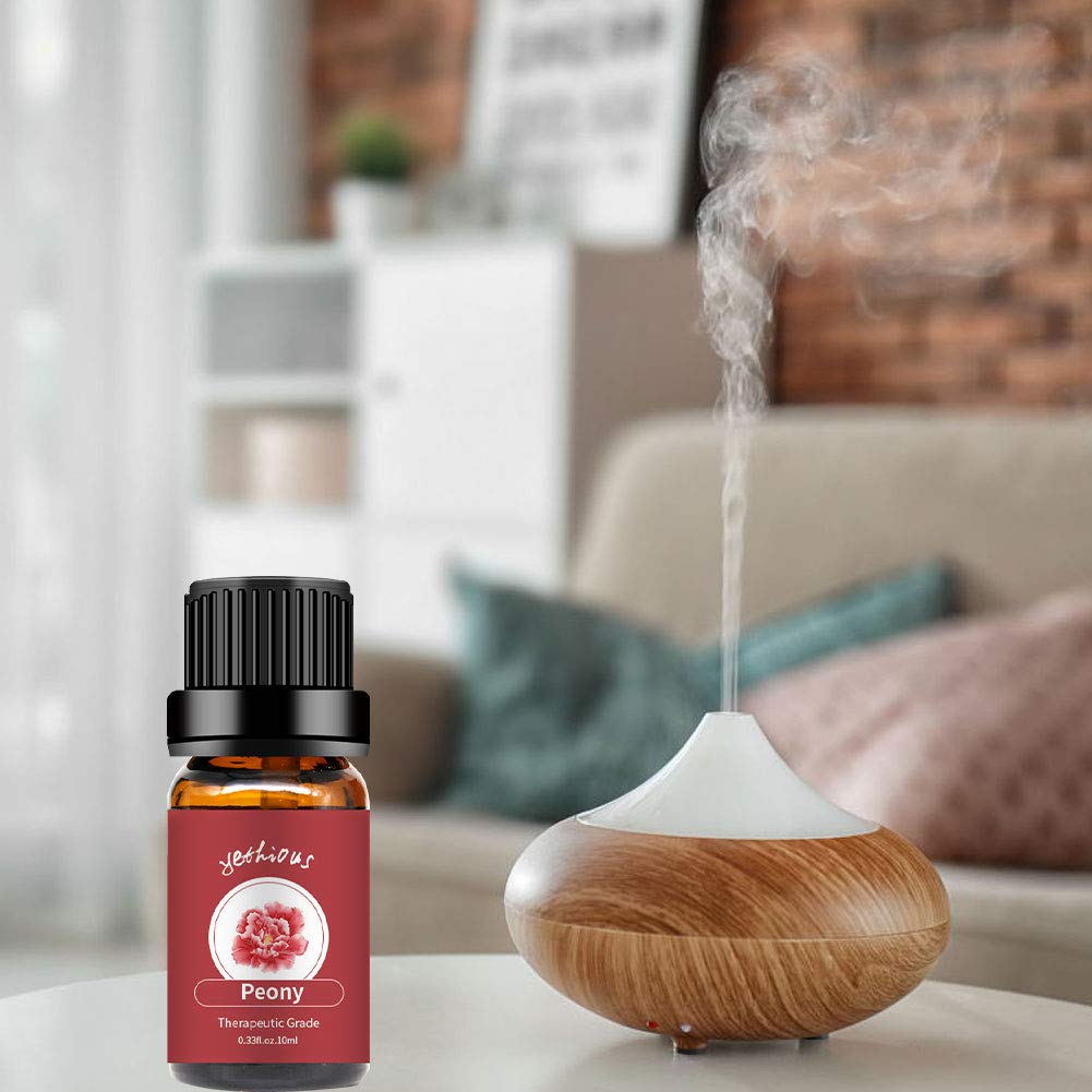 Organic Yethious Rose & Peony Essential Oil Set - 2 x 10ml Pure Flower Extracts for Aromatherapy Diffusers, Skincare, Soap & Candle Making - Perfect Gift for Relaxation & Home Spa