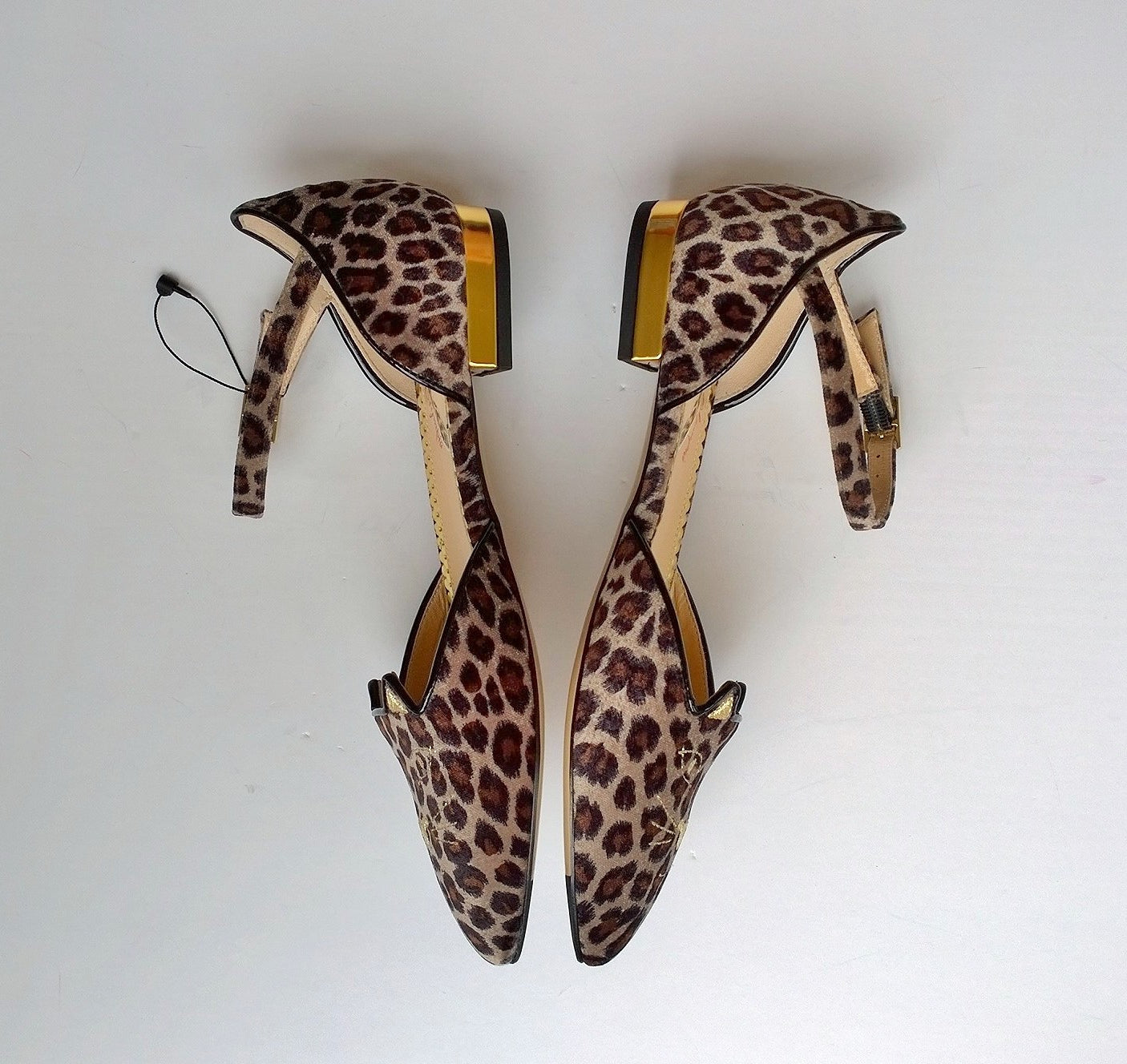 Charlotte Olympia Mid Century Kitty Leopard Print D'Orsay Flats - Women's Fashion Shoes for Casual Wear & Office Outfits