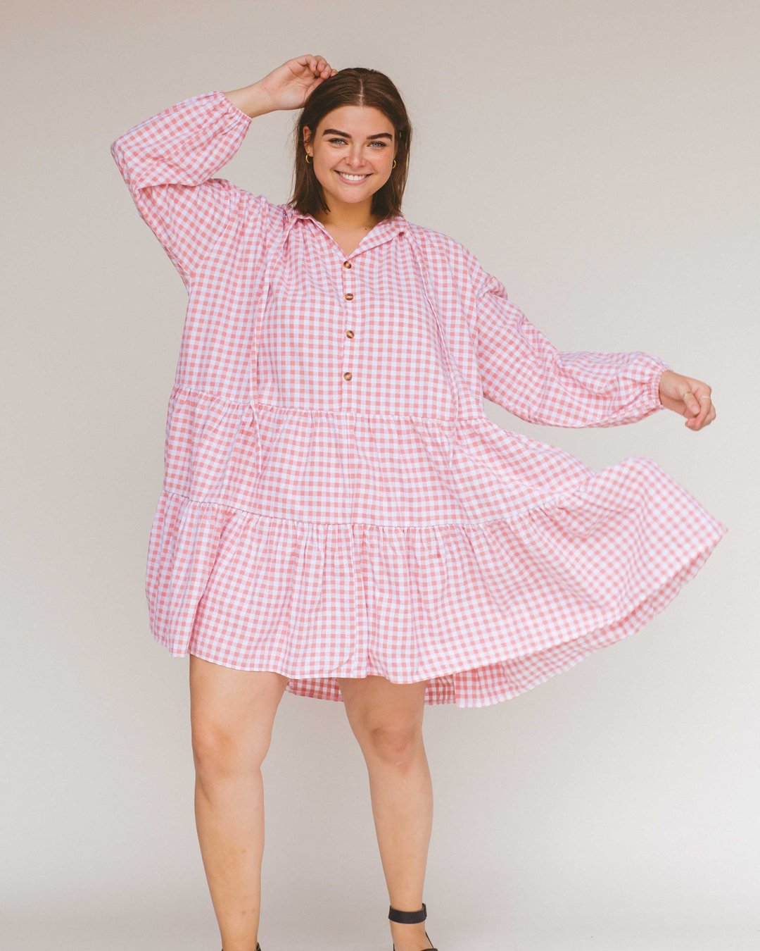 Avalon Smock Dress - Candy Gingham Print Flowy Casual Dress for Women | Perfect for Summer Outings, Beach Vacations & Brunch Dates