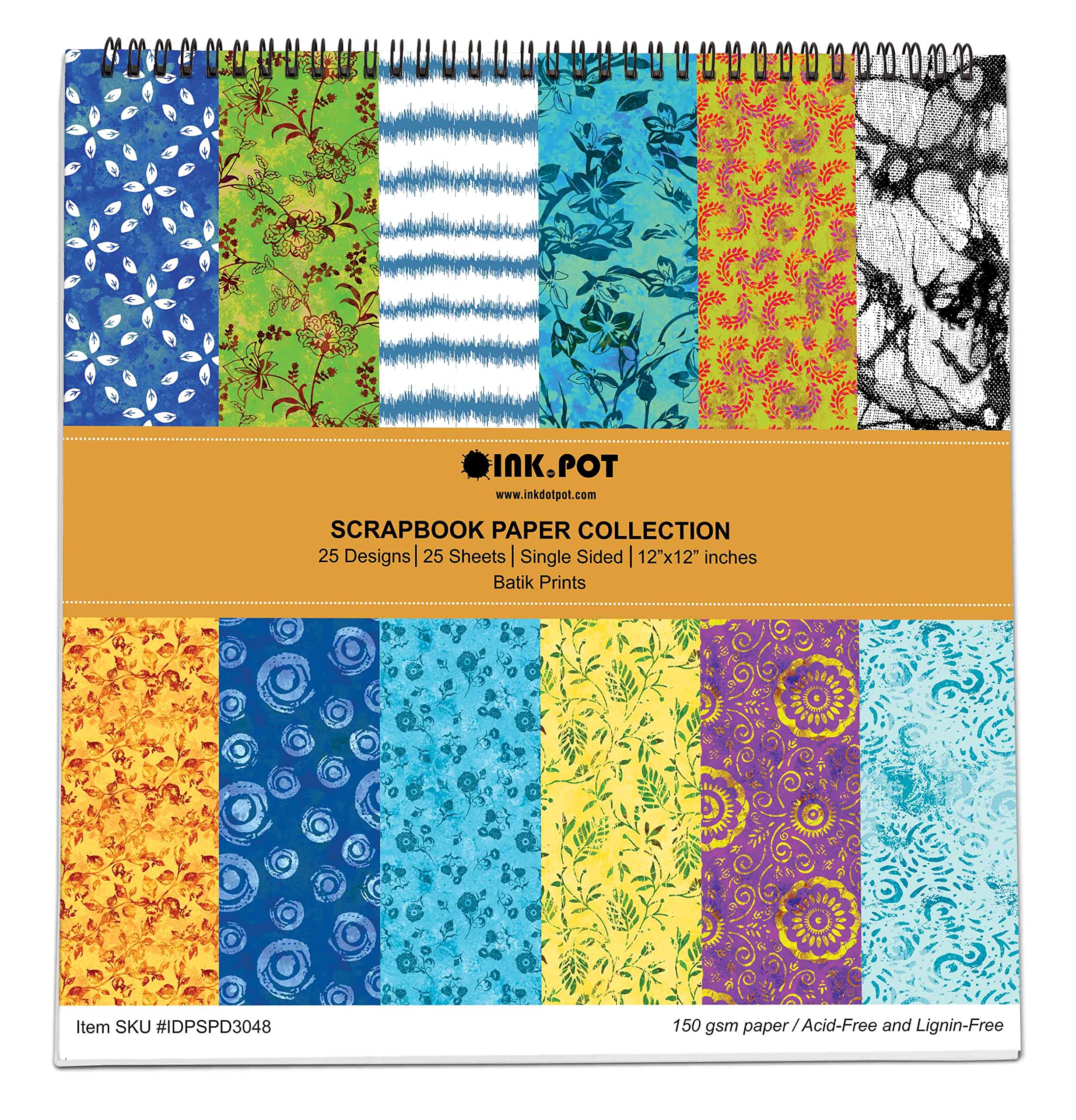 25 Sheets Batik Animals Scrapbook Paper Pad 12x12 - Single-Sided Colorful Cardstock for DIY Scrapbooking, Cardmaking, Journaling & Craft Projects - Perfect for Decorative Backgrounds, Invitations, and Handmade Greeting Cards