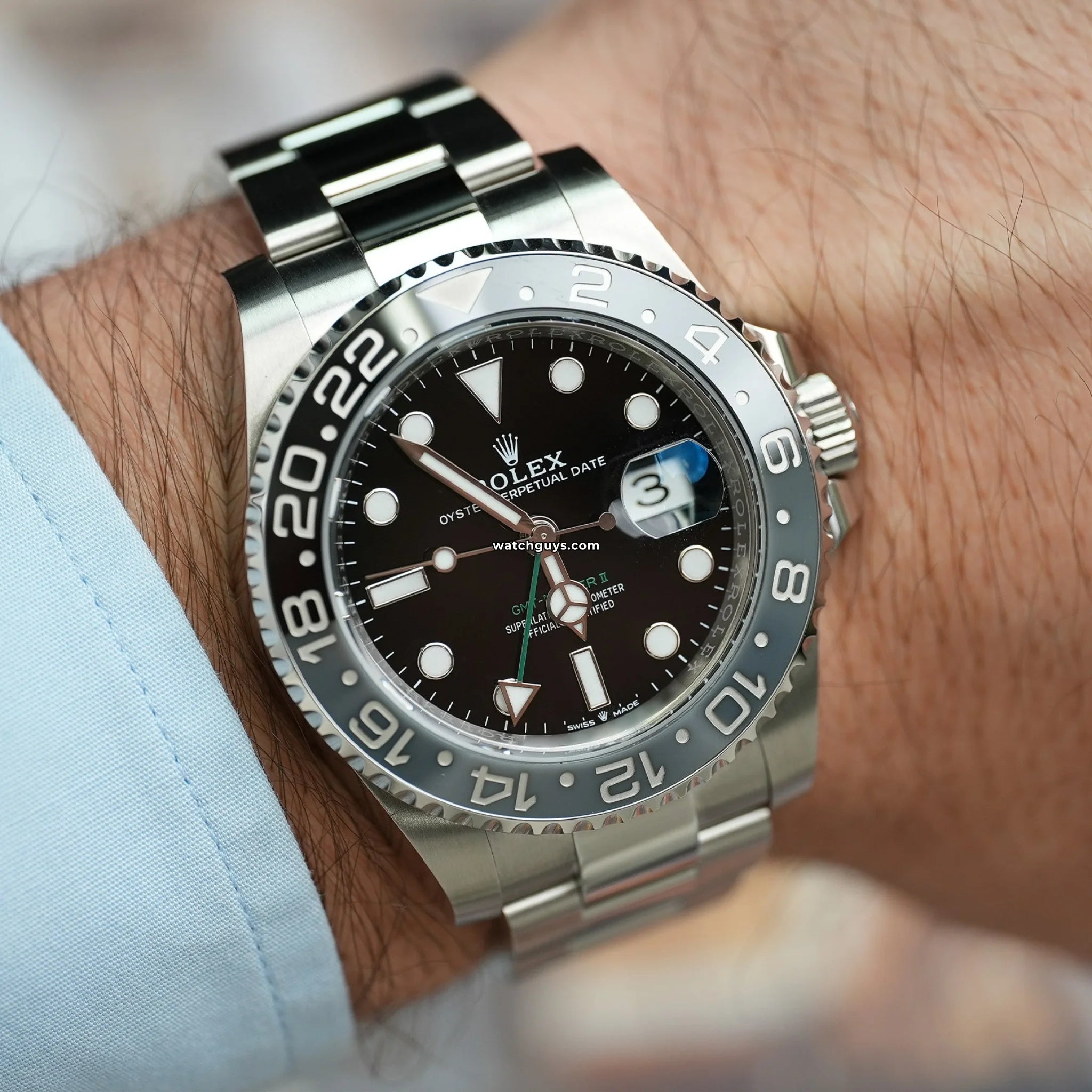 Rolex GMT Master II 126710GRNR Stainless Steel Watch - Luxury Men's Timepiece for Travel & Business | Bruce Wayne Edition