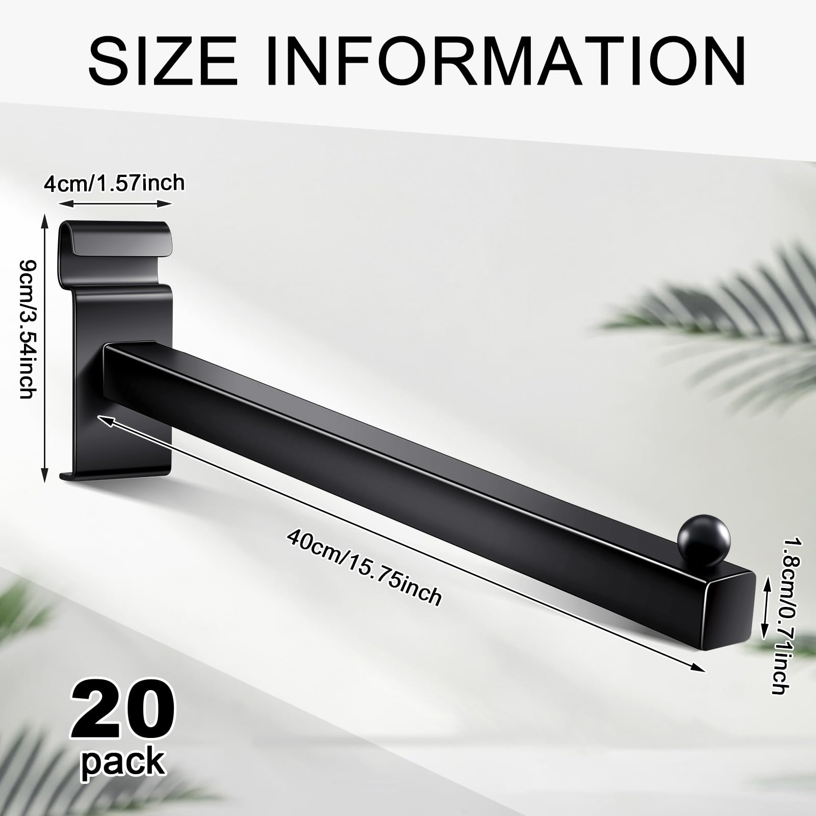 Oudain 12 Inch Grid Wall Hooks - 20 Pack Black Display Peg Hangers for Wire Panels, Slat Walls, and Retail Shelving - Perfect for Store Displays, Trade Shows, and Home Organization