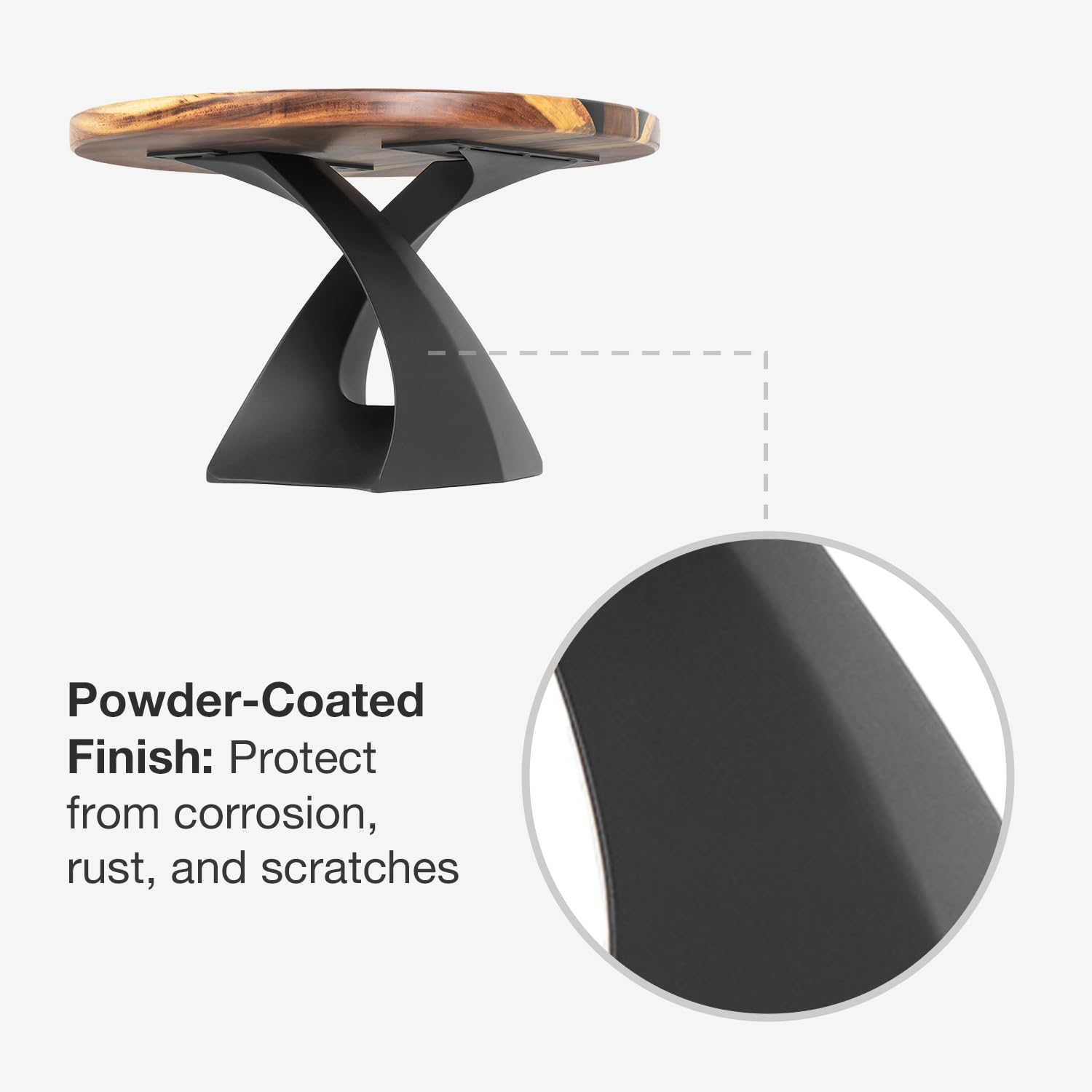 Flowyline 121 Tulipe 16H Metal Coffee Table Base for Round Table Tops - Durable Furniture Legs for Living Room, Lounge & Office Decor