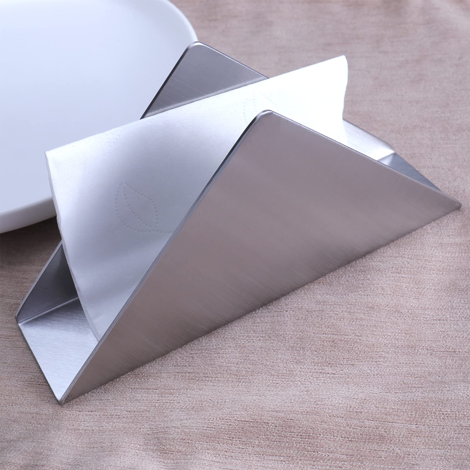 Personalized Stainless Steel Heavy Duty Napkin Holder - Country Style Kitchen & Bar Tableware for Dining Tables, Countertops - Golden (Perfect for Home Decor, Restaurants & Wedding Decorations)