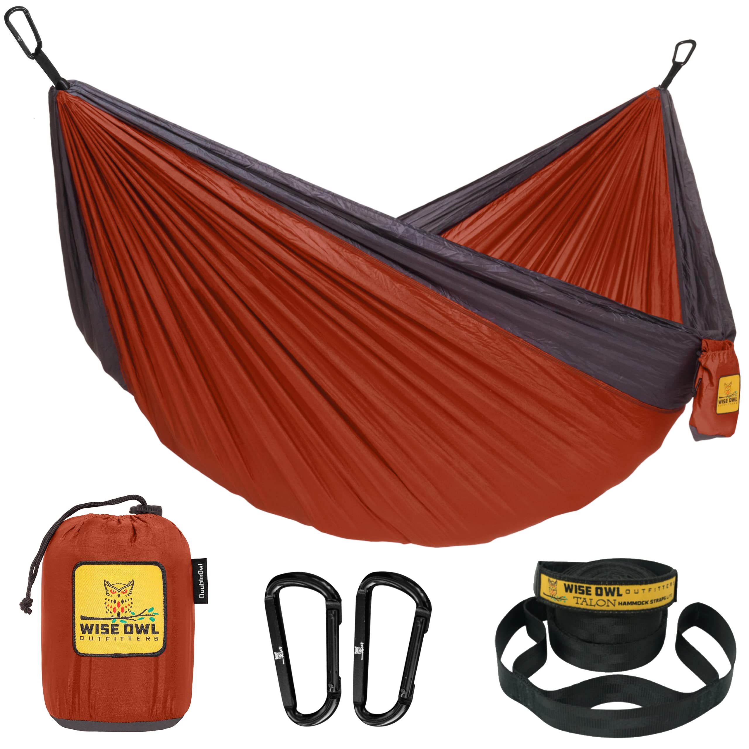 Wise Owl Outfitters Camping Hammock - Lightweight Portable Hammock with Tree Straps for Outdoor Adventures, Backpacking, Travel & Relaxation | Perfect for Camping, Hiking, Beach & Backyard Lounging