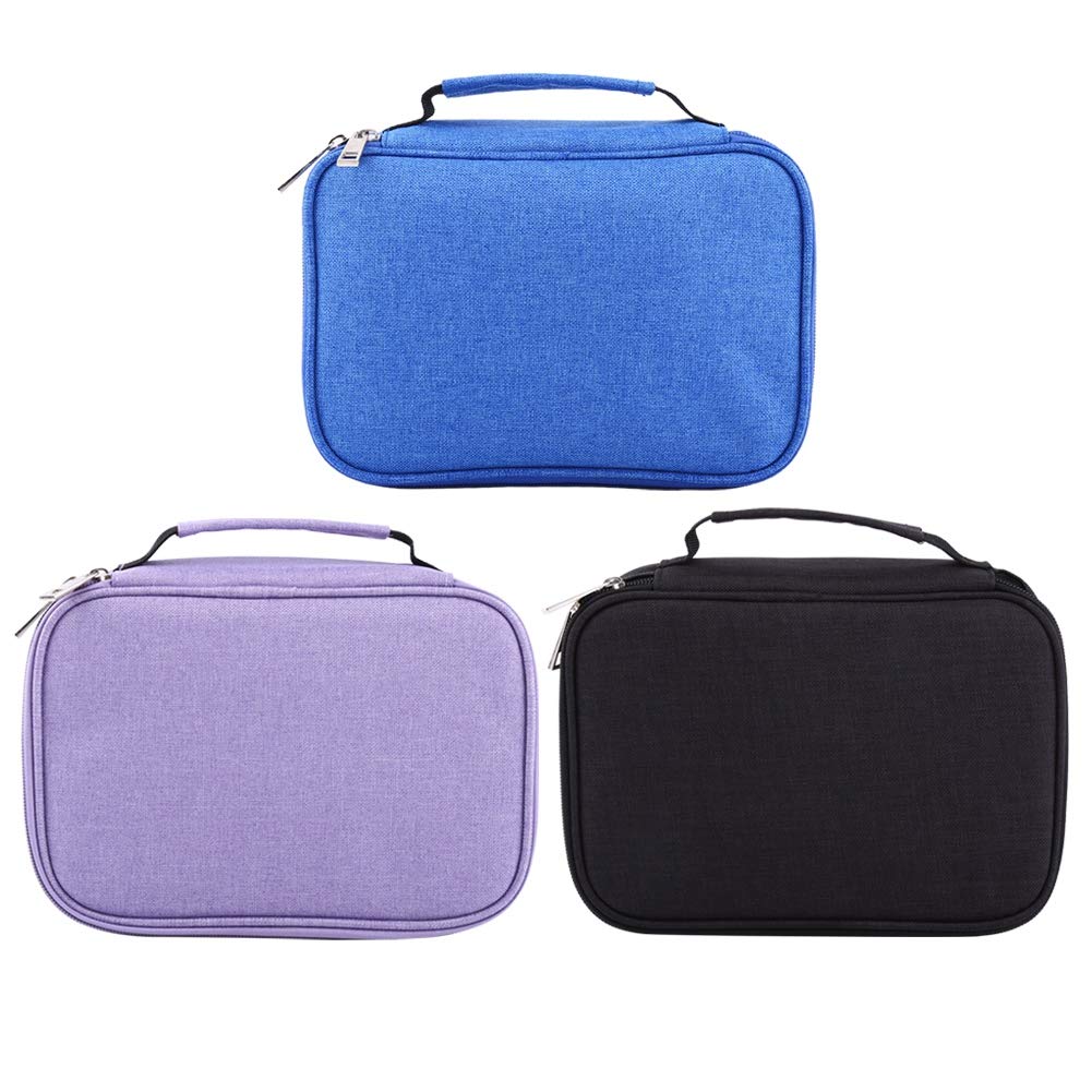 72-Slot Large Capacity Foldable Pencil Case - Multifunctional Fabric Zippered Organizer for Crayons, Drawing Pencils & Pens (Black) - Perfect for School, Office & Art Supplies Storage