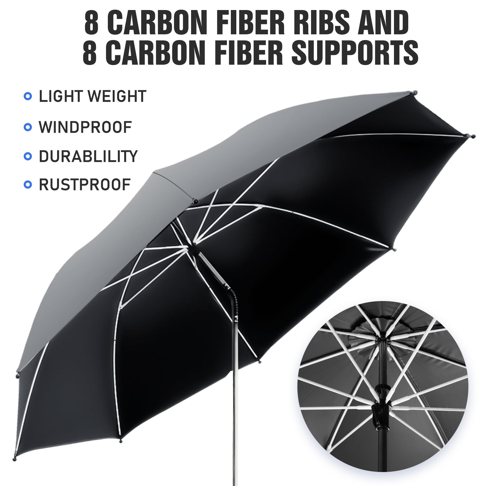 2 Pack Adjustable Chair Umbrella with Clamp - 360° Rotation UPF50+ Sun Shade for Beach, Patio, Wheelchair, Camping & Golf Carts | Perfect for Outdoor Relaxation, Sun Protection & Travel (Chair Not Included)