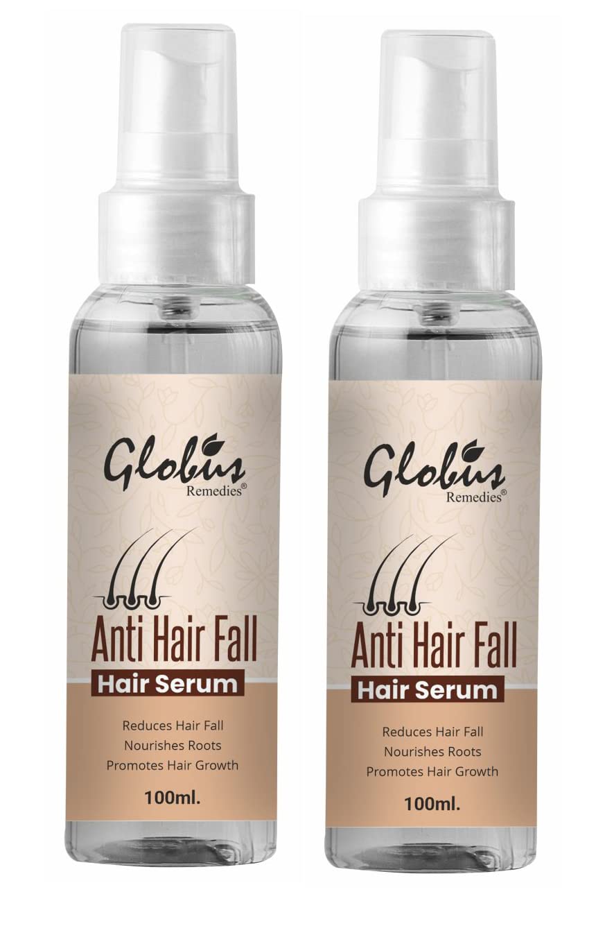 Globus Remedies Anti-Hair Fall Hair Serum - Reduces Frizz, Smooths Rough Ends & Adds Instant Shine - 100ml (Pack of 2) - Perfect for Damaged, Dry Hair & Daily Hair Care Routine