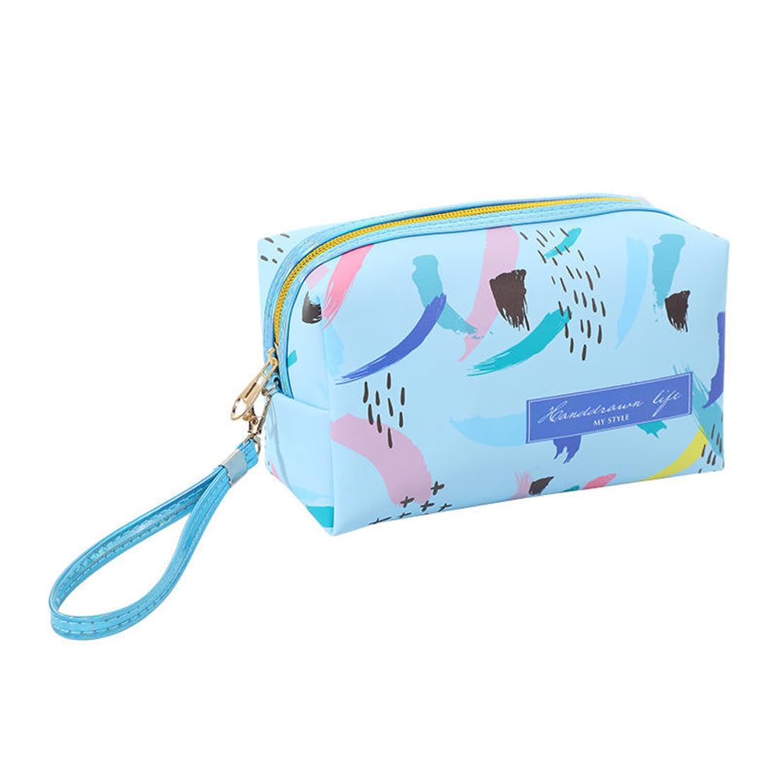 IndiRocks Travel Makeup Organizer - Waterproof Cosmetic Bag for Lipstick, Brushes & Essentials | Perfect for Travel, Gym & Daily Use (Blue)
