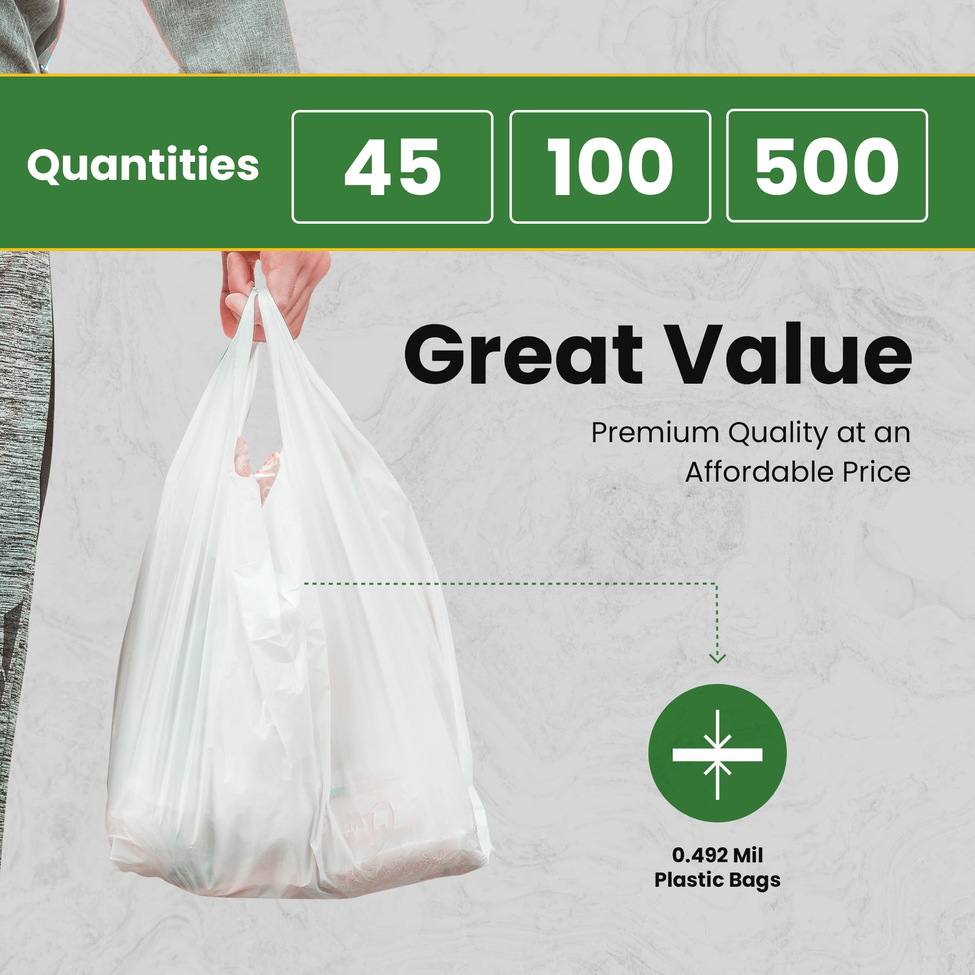 Reusable Plastic Bags with Handles | 21