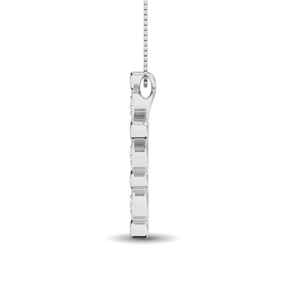 14K White Gold 1/4 Carat Diamond Cross Pendant Necklace for Women - Elegant Religious Jewelry Gift for Baptism, Confirmation & Special Occasions