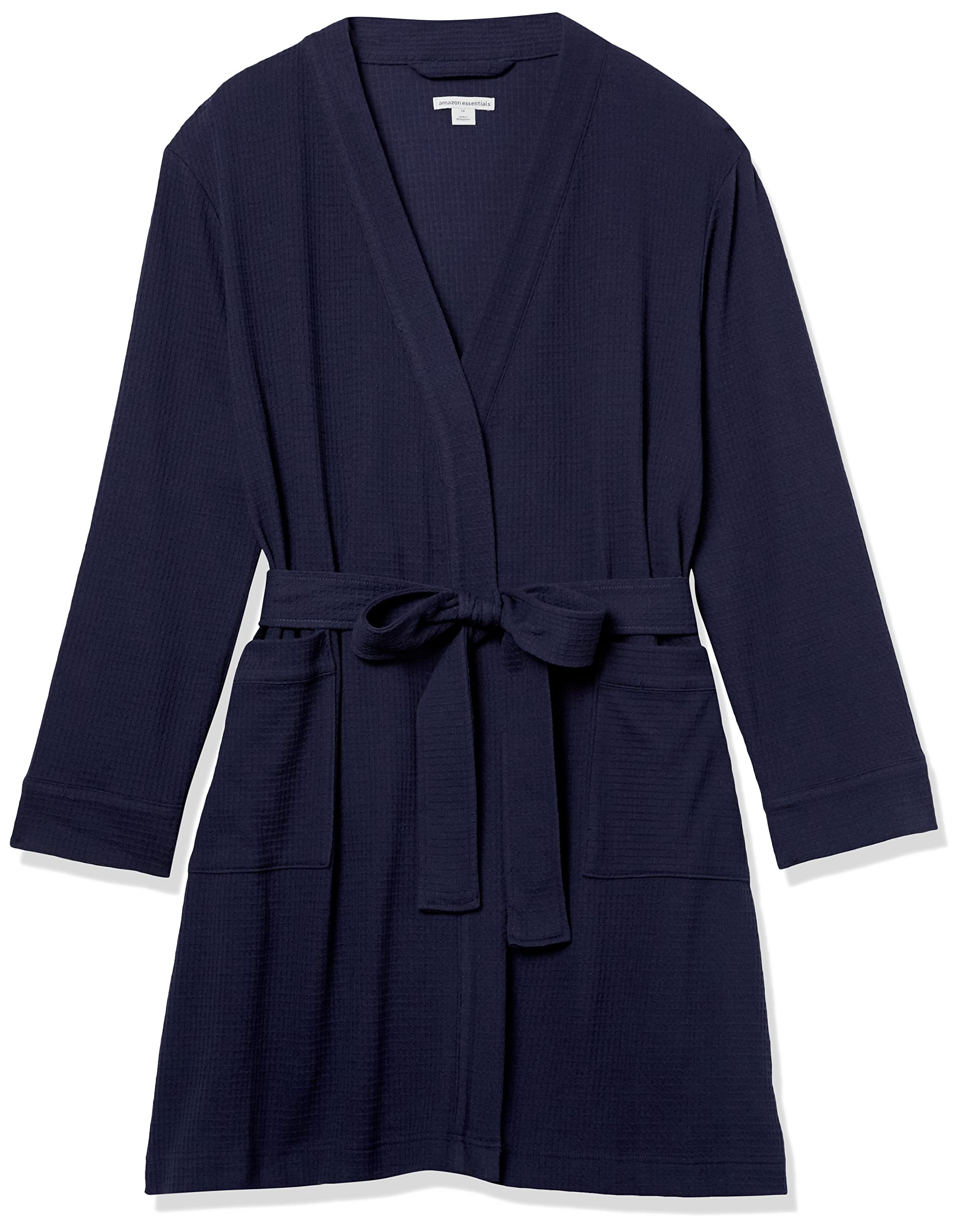 Amazon Essentials Women's Lightweight Waffle Mid-Length Robe - Plus Size Options | Soft & Breathable Bathrobe for Spa, Lounge & Relaxation at Home
