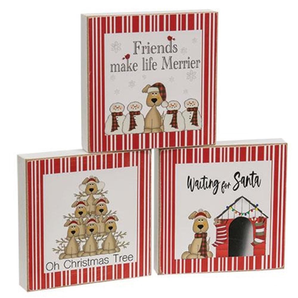 Friends Make Life Merrier Square Block 3 Assorted - Fun Building Blocks for Kids, Creative Play & Home Decor - Perfect for Birthday Gifts, Classroom Activities & Family Game Nights