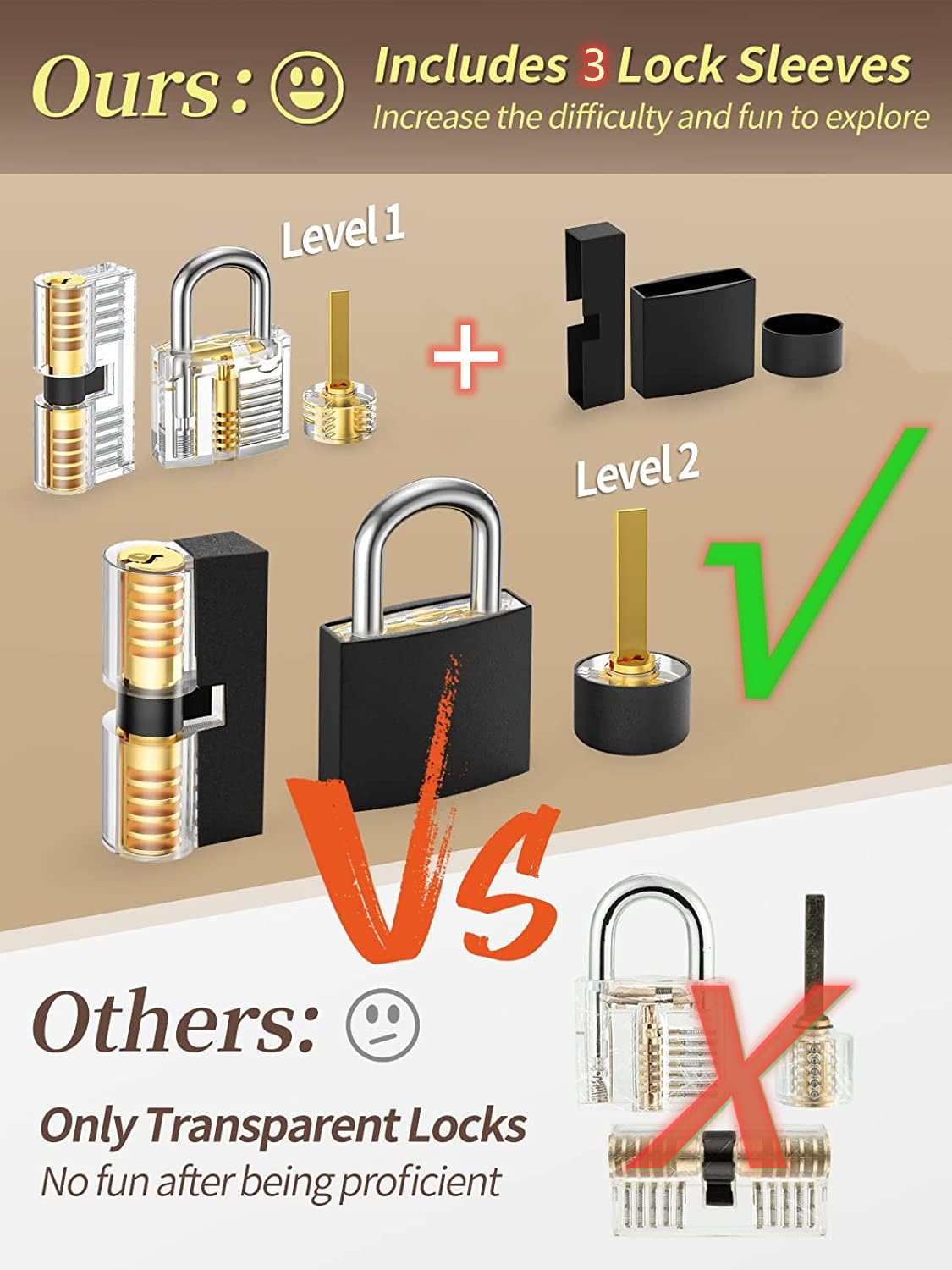 Premium Solid Brass Padlock Set with 6 Keys - High Security Small Padlocks for Indoor & Outdoor Use - Ideal for Lockers, Toolboxes, Storage Units, and Travel Luggage Protection