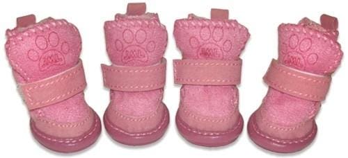 Pawgglys Dog Boots for Small Medium Large Dogs - Waterproof & Non-Slip Pet Shoes for Winter Snow & Hot Pavement - Pink (Perfect for Walking, Hiking & Outdoor Adventures)