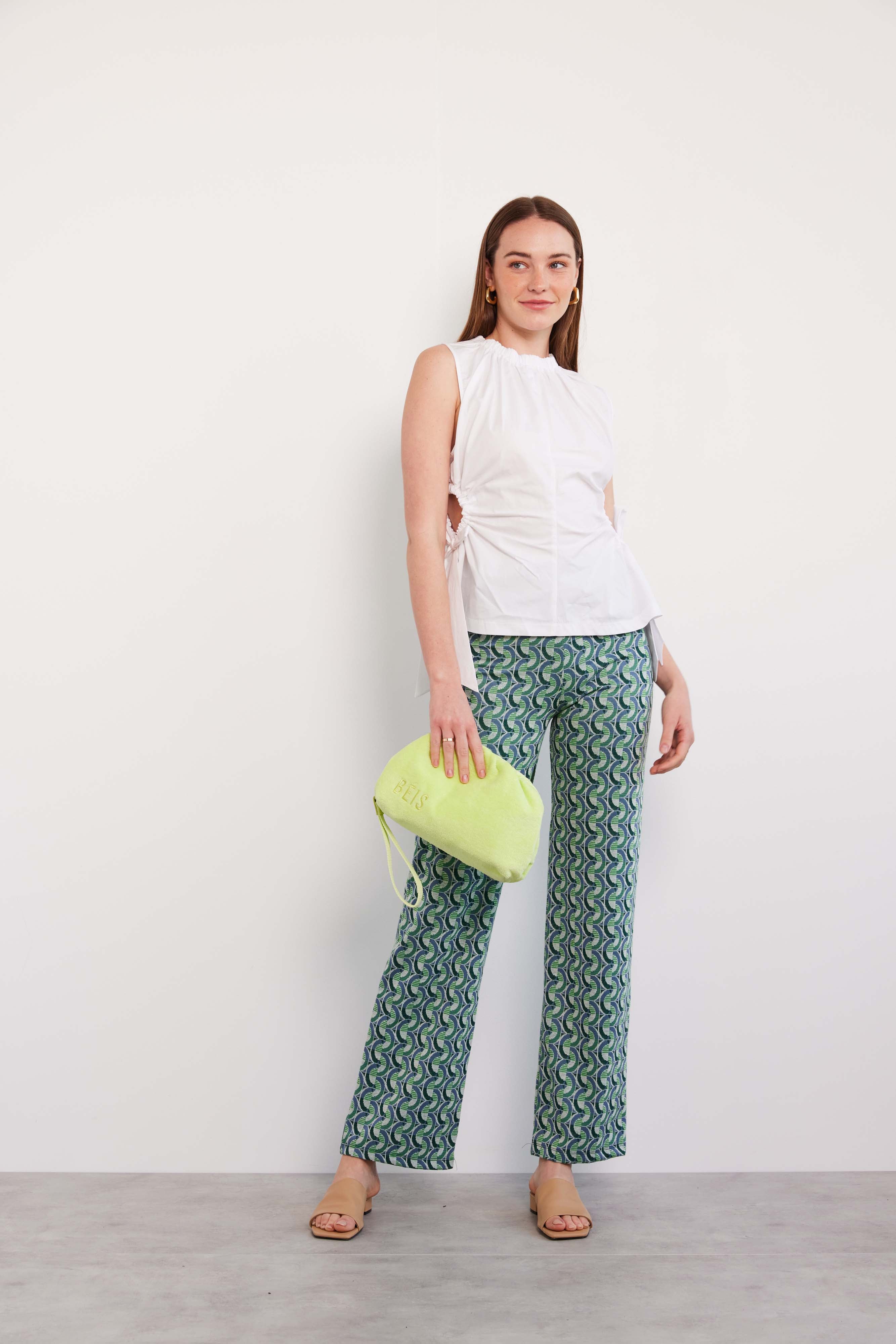 Stylish Terry Cosmetic Clutch in Citron - Perfect for Travel, Gym & Everyday Essentials | Water-Resistant Makeup Bag for Women