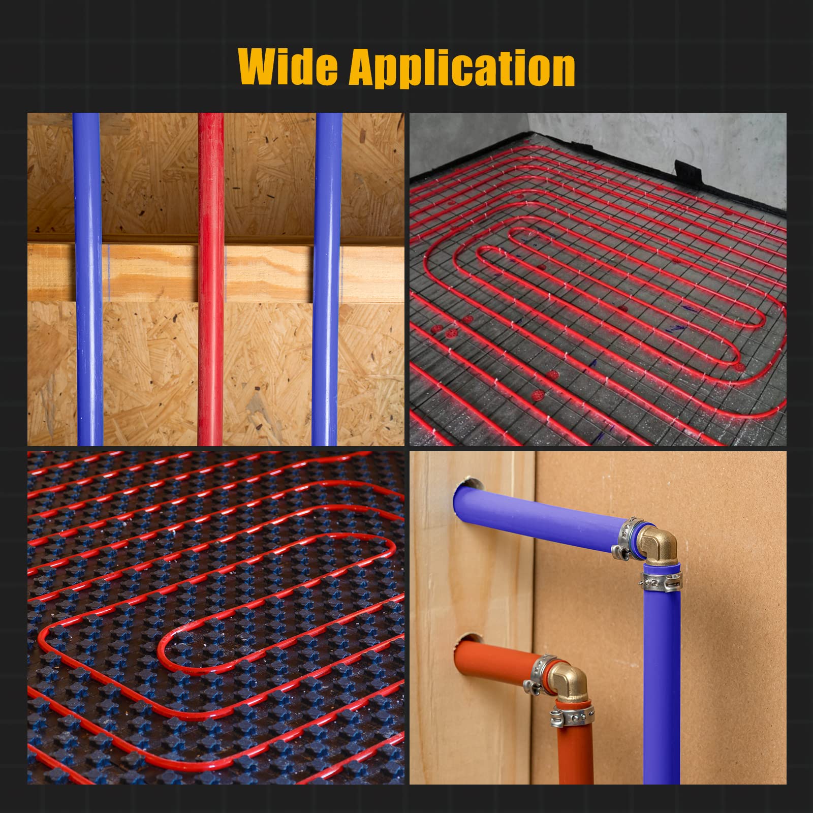 GARVEE 2x300FT PEX A Pipe 1/2 Inch PEX Tubing - Flexible Plumbing Supply for Residential Water Lines & Radiant Floor Heating Systems | Perfect for Home Renovation, DIY Plumbing Projects & Hydronic Heating Installations