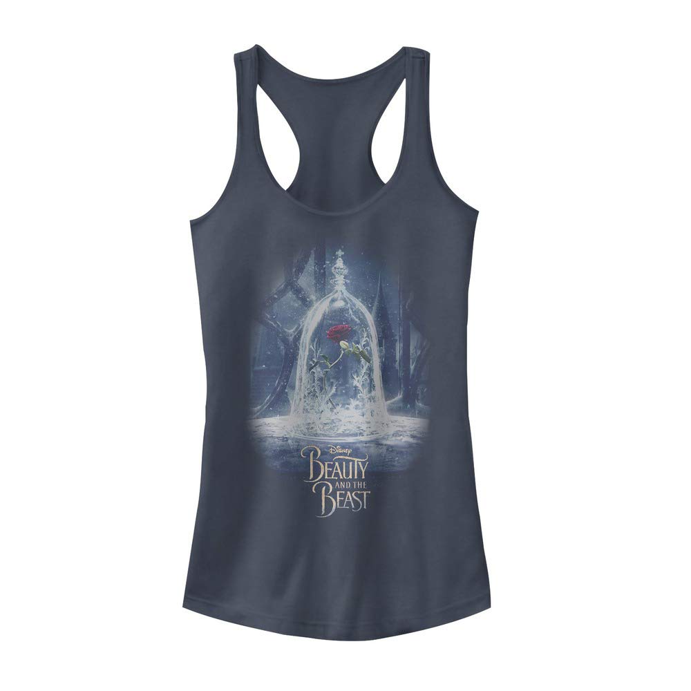 Junior's Beauty and The Beast Rose Poster Racerback Tank Top - Disney Princess Graphic Tee for Women & Girls - Perfect for Cosplay, Theme Parks, and Disney Fans