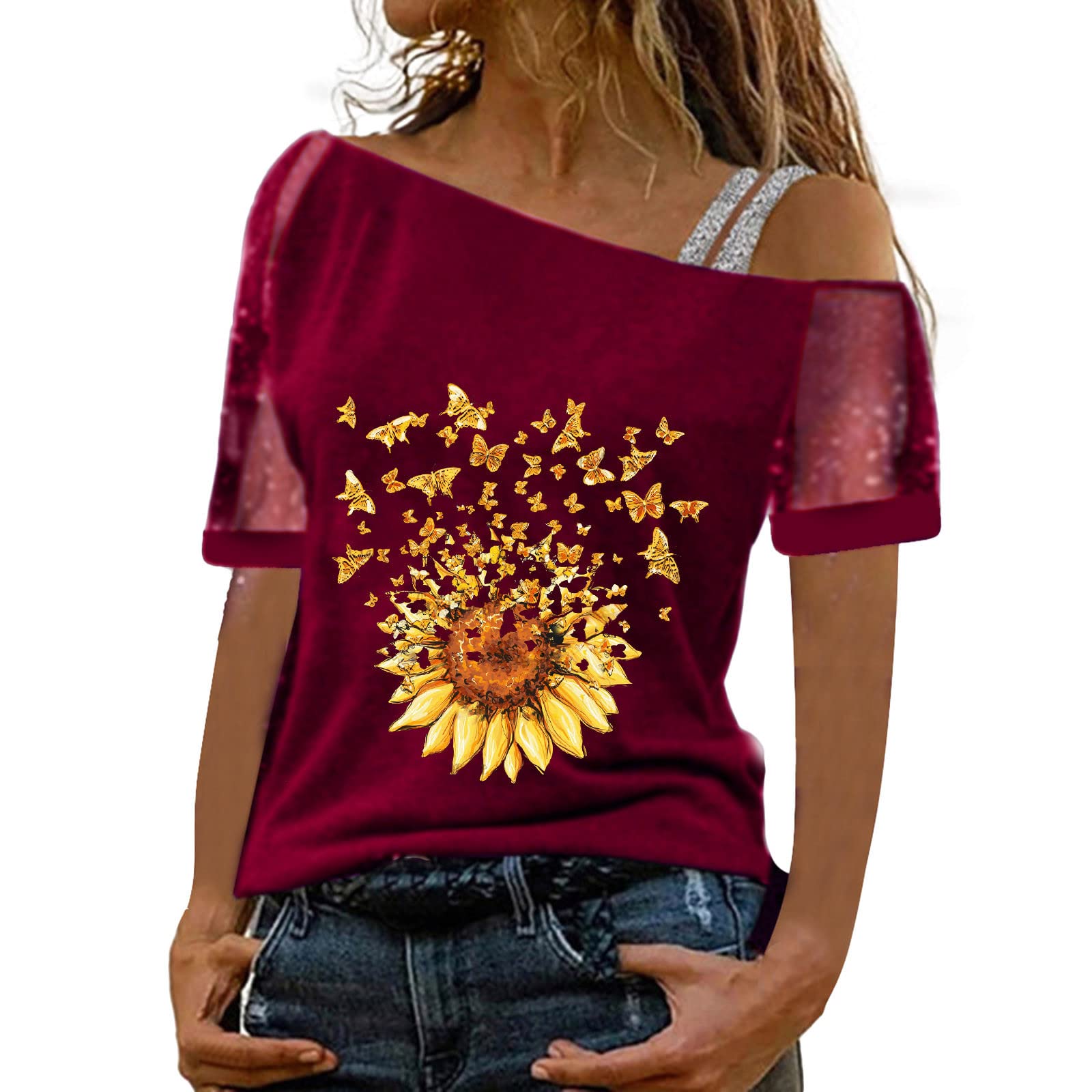 Women's Floral Print Blouses & Tops - Casual Crewneck Tunic T-Shirts for Workout, Summer & Fall Wear | Office, Gym, Weekend Outfits