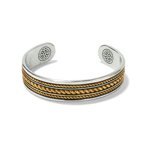 Brighton Monete Narrow Cuff Bracelet in Silver and Gold Tone - Elegant Stackable Bracelet for Women, Perfect for Everyday Wear and Special Occasions