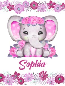 Purple Floral Elephant