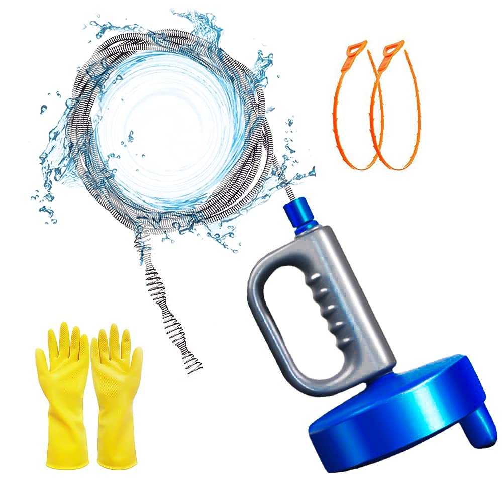 **Thinvik 33Ft/10M Heavy Duty Drain Snake Auger - Professional Sink Hair Clog Remover for Bathtub, Kitchen, Sewer Pipes - Includes Gloves (Perfect for Home Plumbing & DIY Drain Cleaning)**