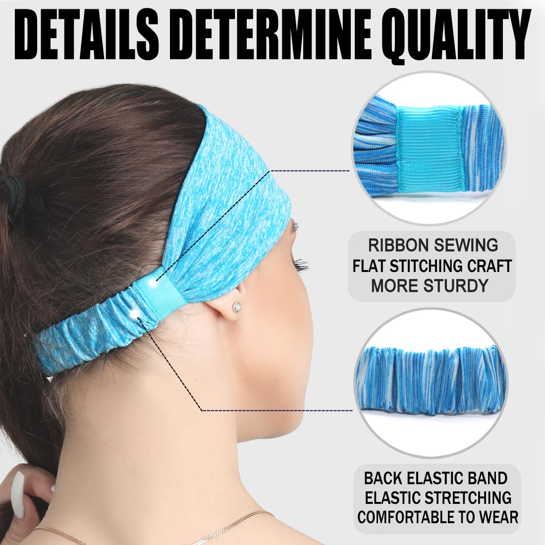 Non-Slip Women's Workout Headbands – 5 Pack Moisture-Wicking Yoga & Running Sweatbands for Athletic Exercise & Fitness | Perfect for Gym, Sports & Active Lifestyles