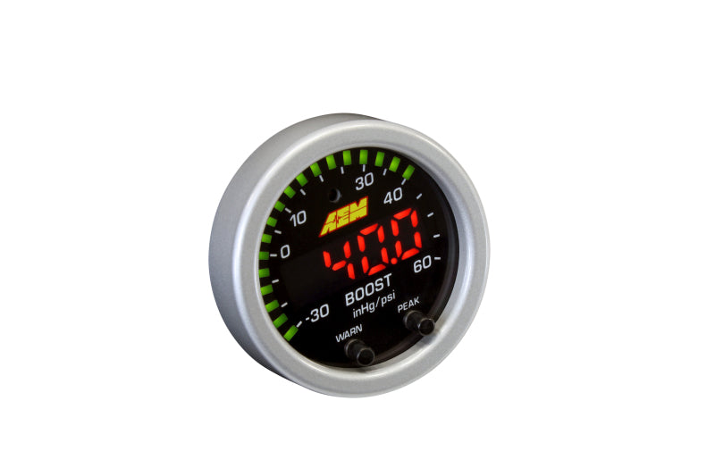 AEM X Series Boost Pressure Gauge Kit - 30inHg to 60psi - High Performance for Turbocharged & Supercharged Vehicles - Perfect for Racing, Tuning & Engine Monitoring