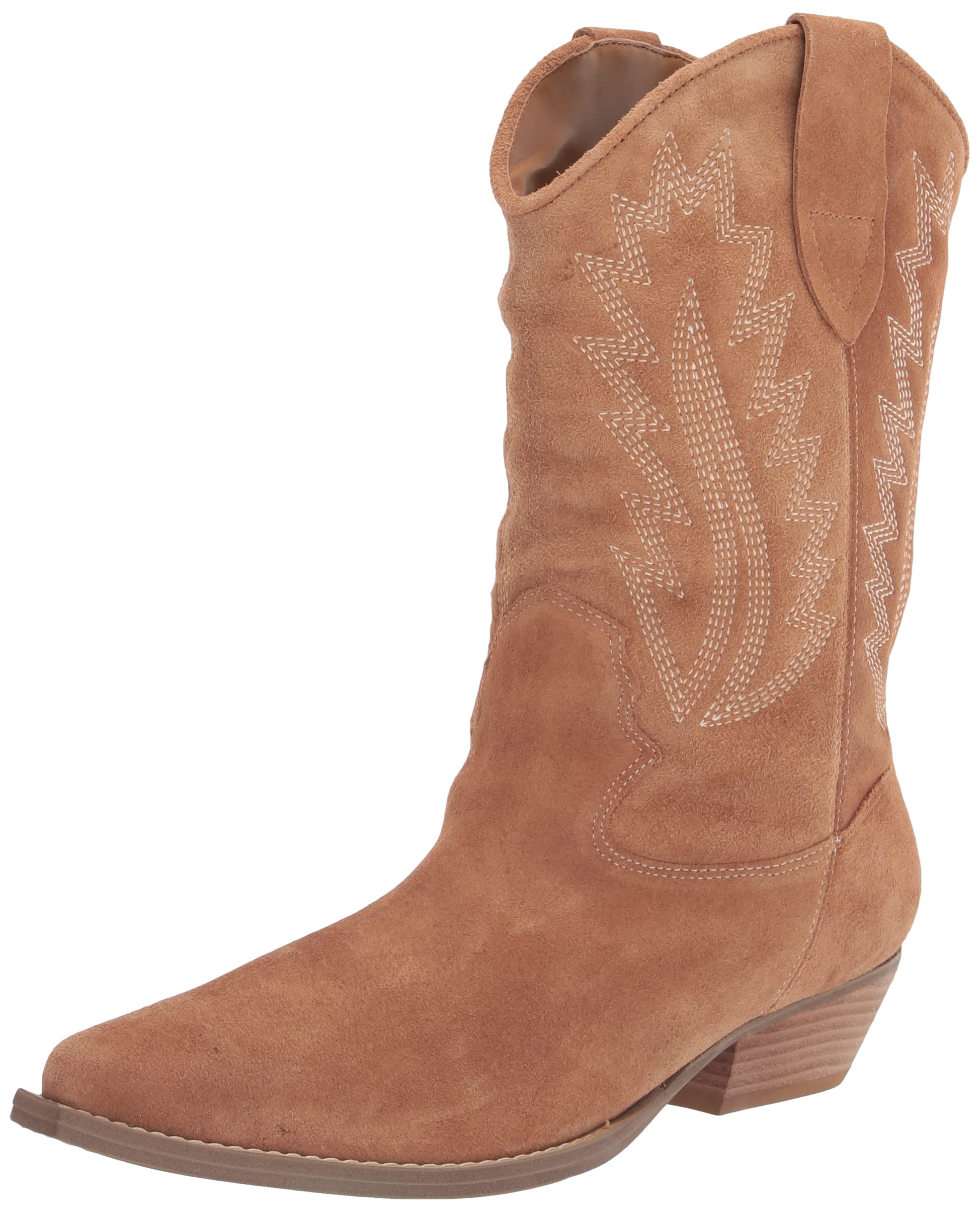 Marc Fisher LTD Women's Natara Western Boots - Stylish Cowgirl Ankle Boots for Women | Comfortable Leather Riding Boots with Block Heel | Perfect for Country Music Festivals, Rodeos & Western Fashion