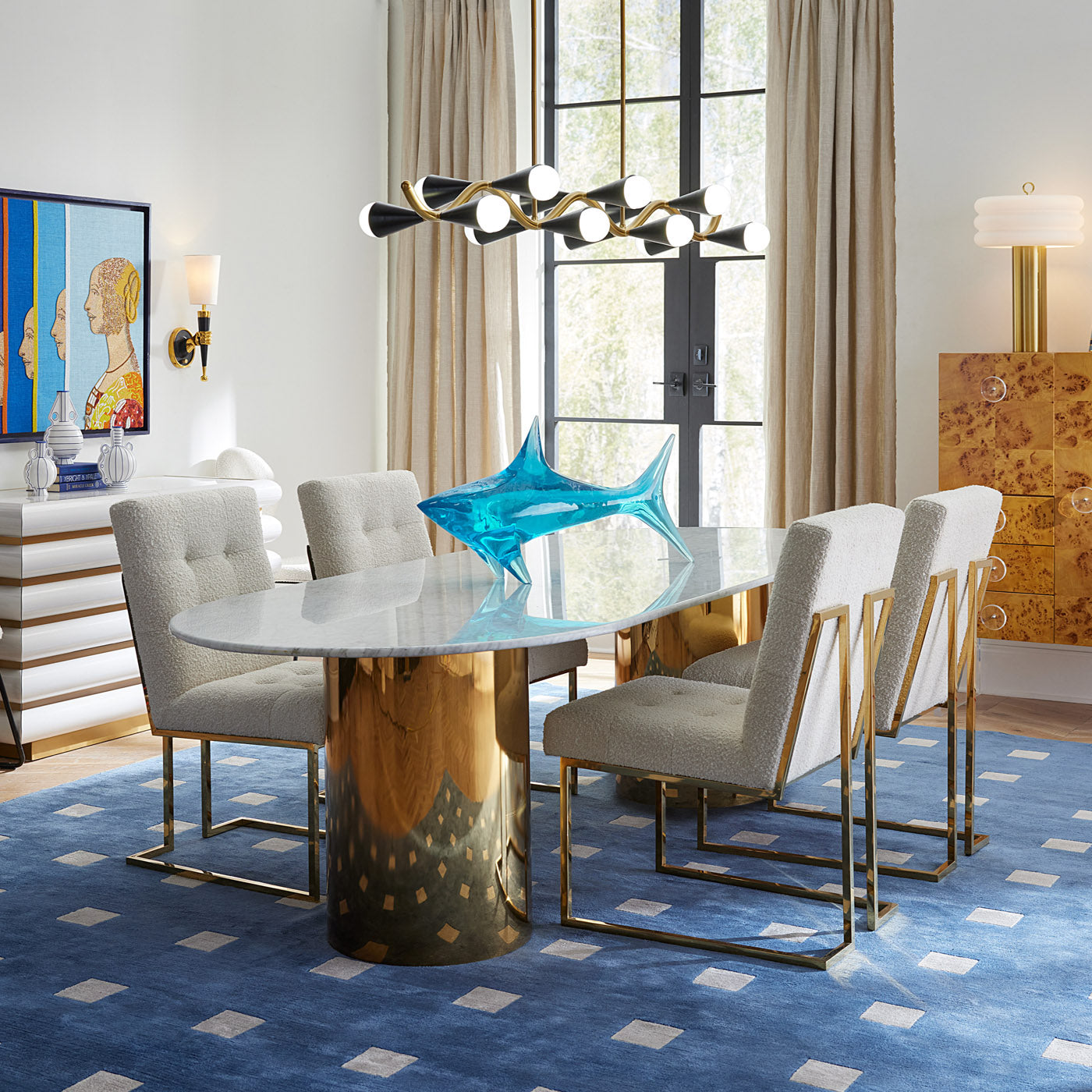Caracas Wave Chandelier - Modern Crystal Ceiling Light Fixture for Dining Room, Living Room & Bedroom | Elegant Home Decor Lighting