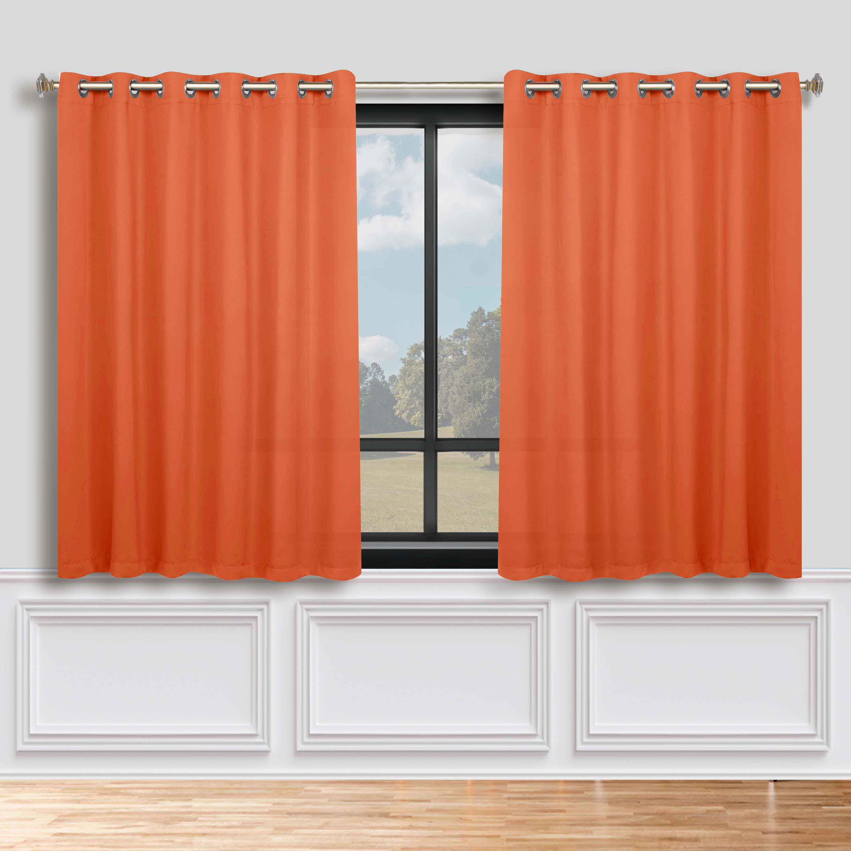 Classic Modern Solid Blackout Curtain Panels - Set of 2 for Bedroom & Living Room - Light Blocking Thermal Insulated Window Drapes for Home Decor