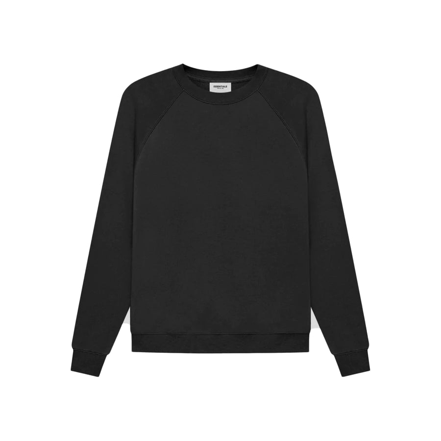 Fear of God Essentials Men's Weathered Black Crewneck Sweater - Casual Streetwear for Everyday Comfort & Style