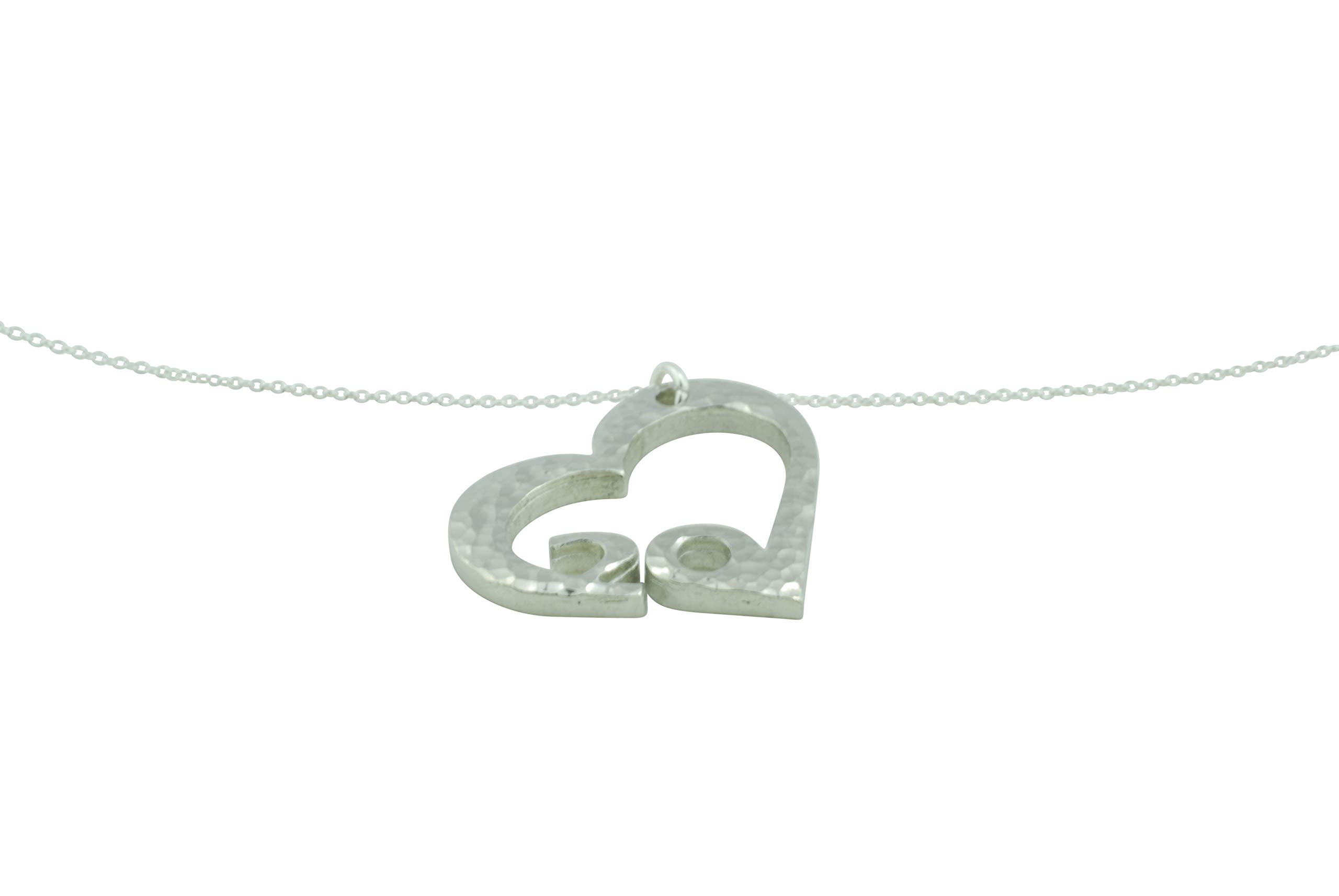 20th Anniversary Beaten Heart Pendant Necklace - Romantic 20 Year Gift for Her - Perfect for Anniversaries, Valentine's Day & Special Occasions